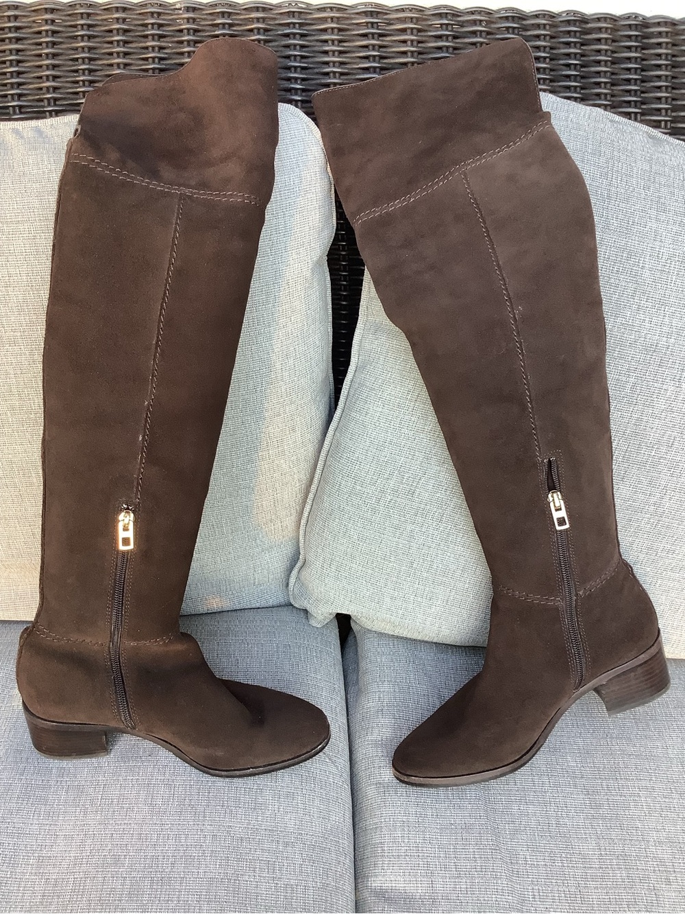Coach Dark Brown Over-the-Knee Suede Boots